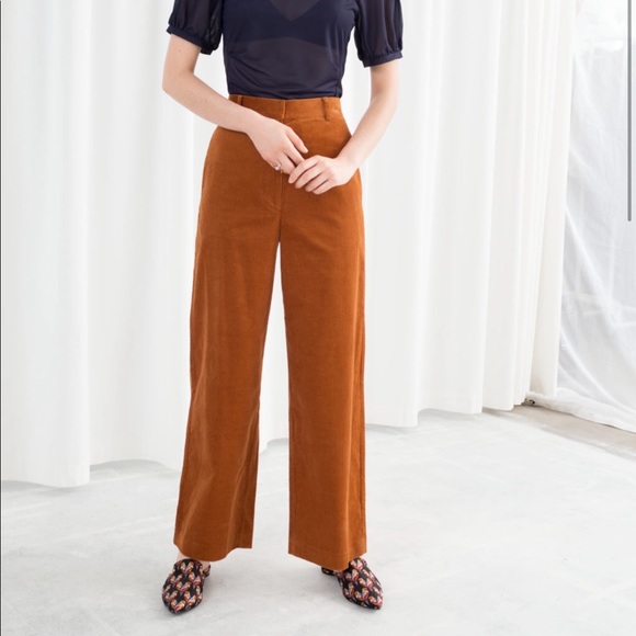& Other Stories Pants - & Other Stories cropped corduroy trousers size 6